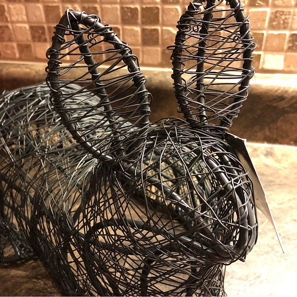Threshold Black Wire Rabbit Statue Topiary Base Garden Easter Bunny Decor New - Picture 2 of 8